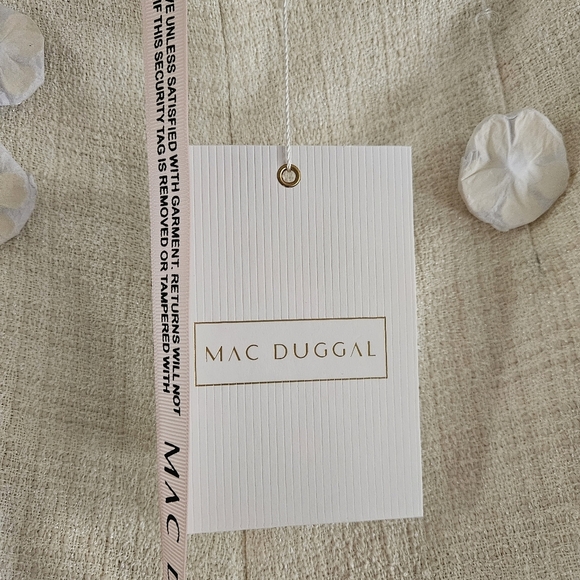 NWT MacDuggal Ivory Tweed High Waisted Wide Leg Sailor Pant Size 6 Gold Buttons - Picture 4 of 11